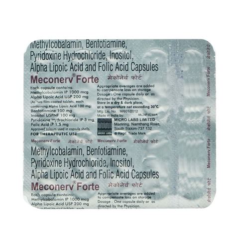 Meconerv Forte Capsule 10's Price, Uses, Side Effects, Composition ...