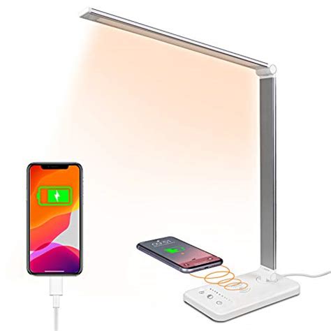 Buy LED Desk Lamp, Desk Light with USB Charging Port, Wireless Charger ...