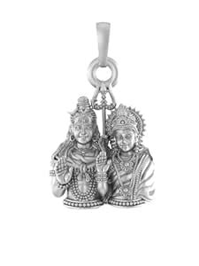 Akshat Sapphire Sterling Silver (92.5% purity) God Shiv Parvati (Big ...