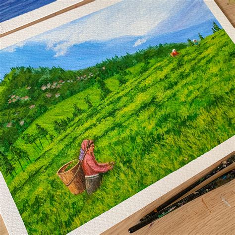 Assam Tea fields - Painting – Ru&Chai