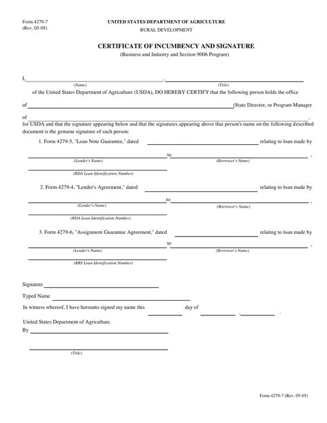 Free Printable Certificate Of Incumbency Templates [Word, PDF]