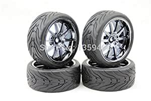 Generic Devil No Glue : Pre-Glued 4pcs 1/10 Touring Tires Tyre Wheel ...