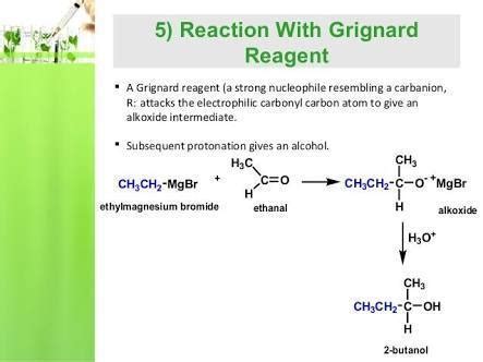 reaction of ethanal with grignard reagent - Brainly.in