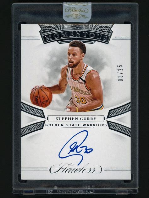 2019-20 Panini Flawless Momentous Stephen Curry autograph card #3/25 ...