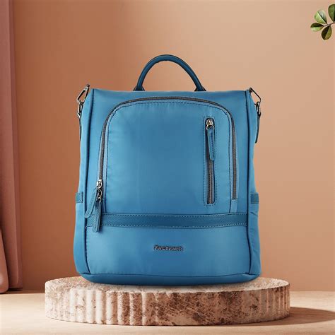 Buy Online Fastrack Nylon Backpack with Detachable Belt in Blue ...