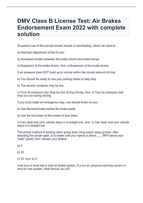 Image result for Class B Knowledge Test