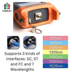 Corslet Optical Power Meter VTC830 Laser Cable DB Tester Optic Telecom ...