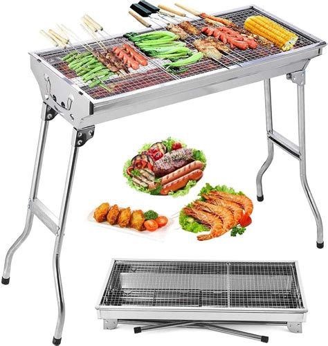 Portable Stainless Steel Charcoal Grill: Perfect for Camping & Garden ...