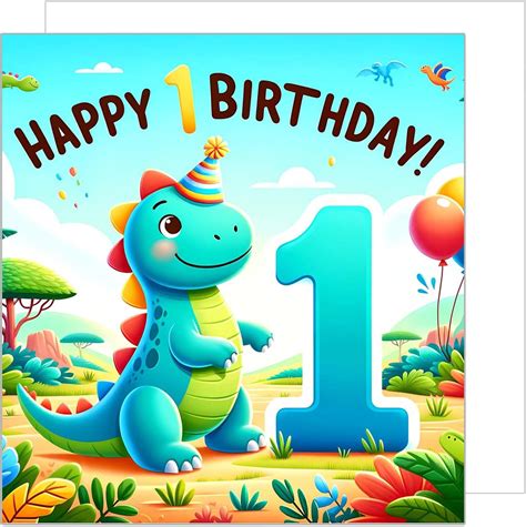 Amazon.com : 1st Birthday Card - Kids Birthday Card Age 1 - Space ...