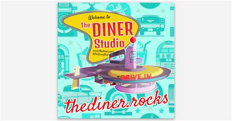 The Diner Studio Square Sticker by The Diner Studio | Square stickers ...