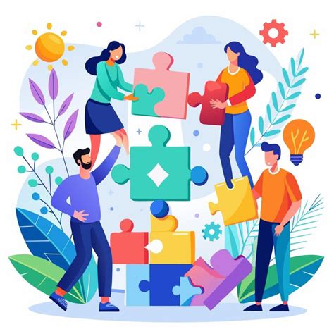 Teamwork puzzle collaboration together we build success | Premium AI ...