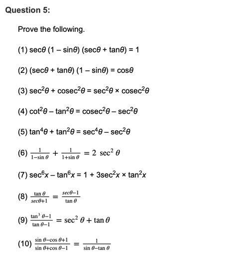 Education: Problem Set 6, Trigonometry, Maths II, SSC 10th Standard ...