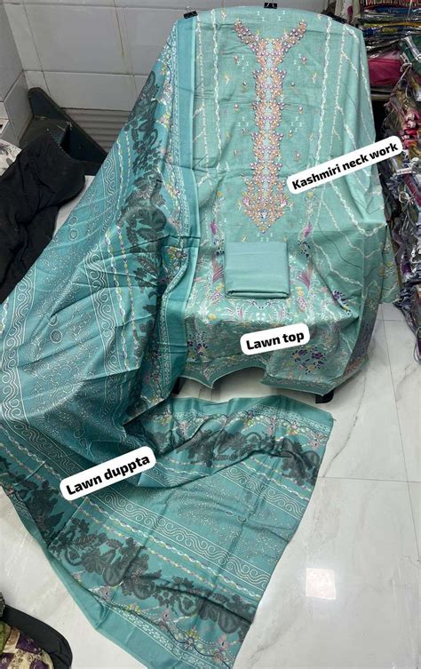 BIN SAEED EMBROIDERED COLLECTION LAWN COTTON FANCY WORK PAKISTANI SUITS ...