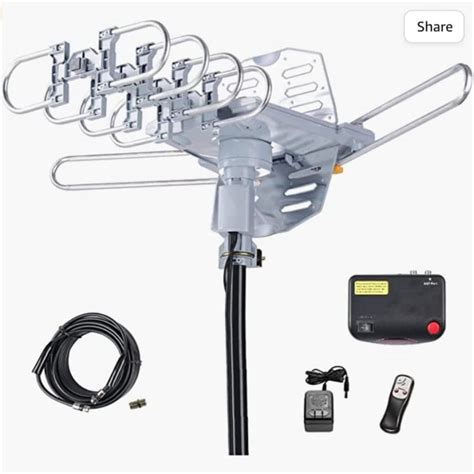 ONN Outdoor TV Antenna with Pole, with 150 Miles Reception Range ...