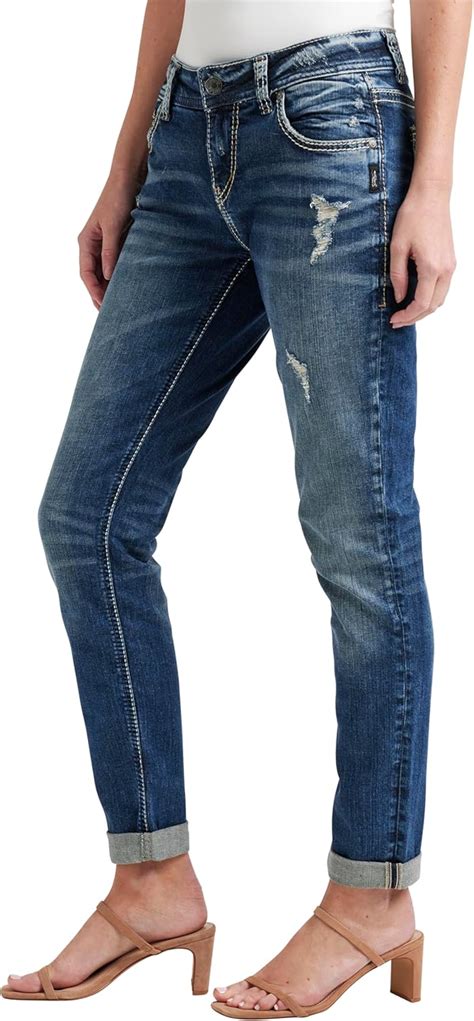 Silver Jeans Co. Women's Girlfriend Mid Rise Skinny India | Ubuy