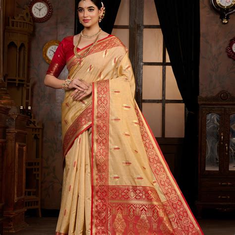 Mimosa Women's Woven Design Bishnupur Art Silk Saree With Blouse Piece ...