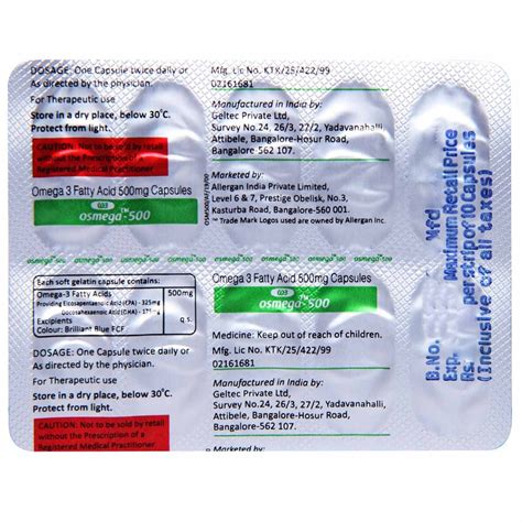 Buy Osmega-500 Capsule online | Uses, Side Effects, Price and ...