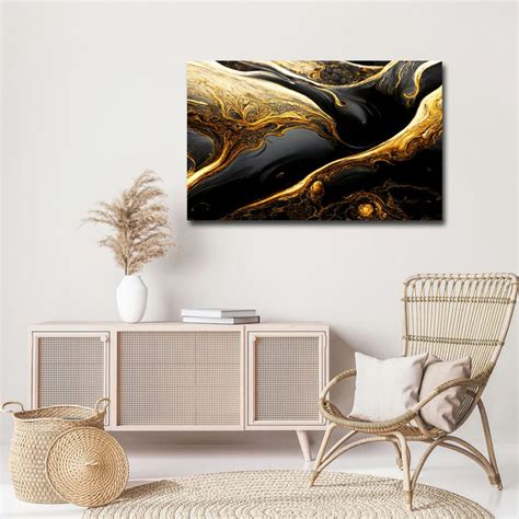 Canvas Painting - Golden Lava on Black – SkinsLegend