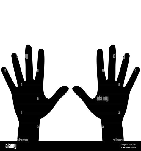 Silhouettes of hands isolated on a white background. Vector flat illustration Stock Vector Image ...