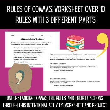 Image result for Basic Comma Rules Worksheet