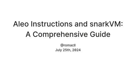 Aleo Instructions and snarkVM: A Comprehensive Guide — Teletype