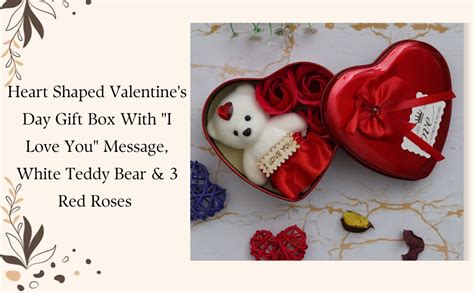 Buy eCraftIndia Heart Shaped Valentines Day Gift Box with I Love You ...