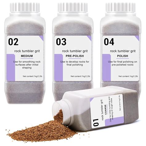 Nuanchu 8.8 lb Rock Tumbler Grit Walnut Shell Media 8-16 Grit, 4 Step ...