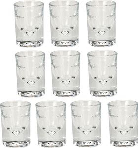 1st Time (Pack of 10) Designer Transparent Shot Glass, Set Of 10 ...