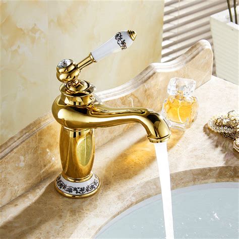 B Backline Brass Wash Basin Hot & Cold Basin Mixer Basin Tap Gold Colo