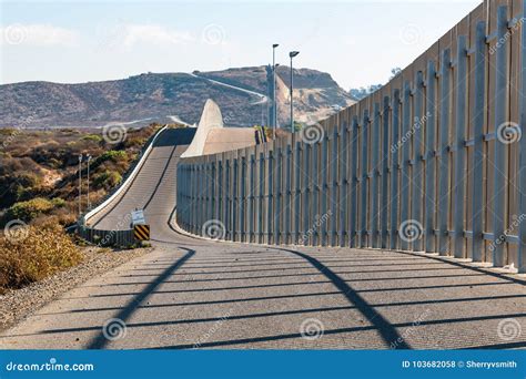 International Border Wall between San Diego and Tijuana Extending into ...