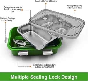 Flipkart.com | Dfasion Leak Proof Stainless Steel Lunch Box 3 partition ...