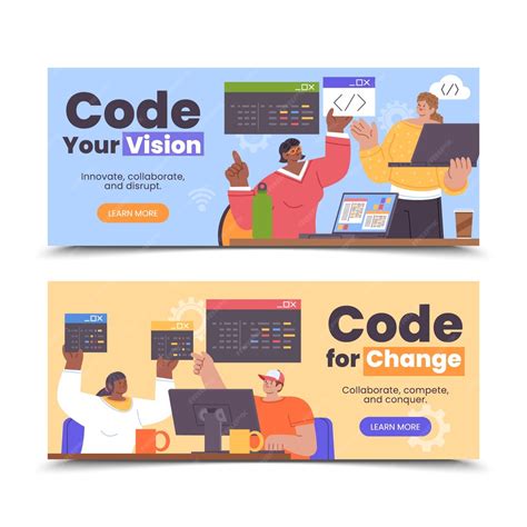 Coding and programming banners | Premium Vector