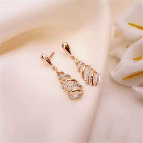 Buy Livia Rose Gold Diamond Earring 14 KT rose gold (3.308 gm ...