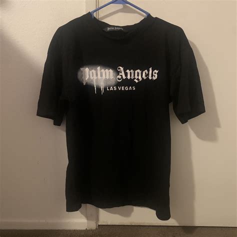 black palm angels shirt with white paint - Depop