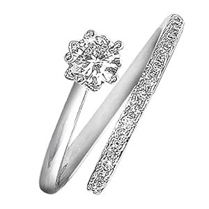 Peora American Diamond Studded Silver Plated Finger Ring Fashion Wear ...