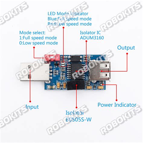 ADUM3160 1 Way 1500V USB to USB Voltage Isolator Module 12Mbps 1.5Mbps ...