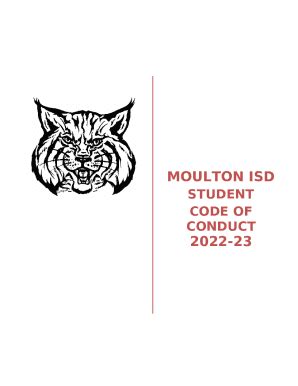 moulton isd - student code of conduct Doc Template | pdfFiller