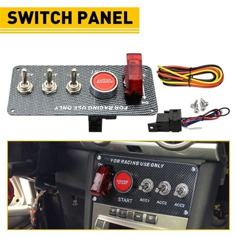 Switch Panel Engine Start Button LED Toggle Carbon India | Ubuy