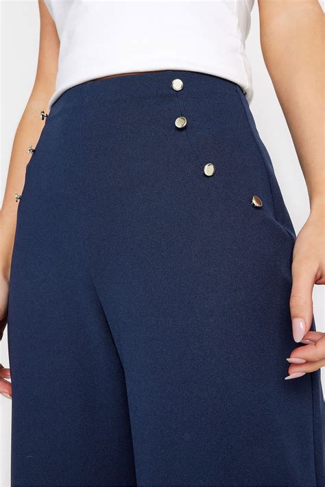 Buy PixieGirl Petite Blue Button Detail Wide Leg Trousers from the Next ...