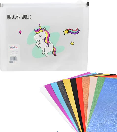 A4 Size Plastic Executive Professional File Folders with 1 Glitter ...