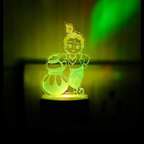 Buy DIONA Night lamp Krishna LED 3D Illusion Multi Color Changing Light ...