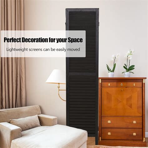 ECOMEX 6 Panel Louver Room Divider, 5.6ft Tall Wood India | Ubuy