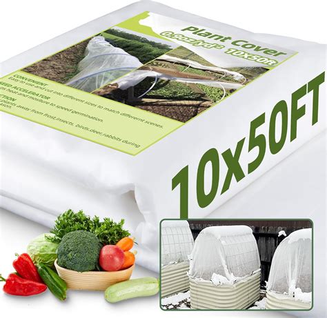 Amazon.com : 0.9oz Frost Cloth Plant Covers Freeze Protection, 10x50FT ...