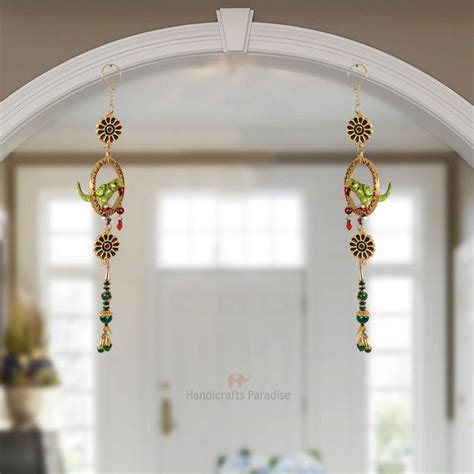 Handicrafts Paradise Door Hanging Pair in Metal Parrot Shaped with ...