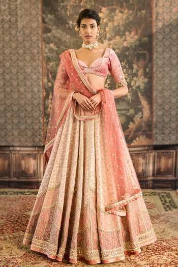 Buy Pink Tulle, Velvet, Silk Lace, Mirrors, Beads, Sequins Embroidered ...
