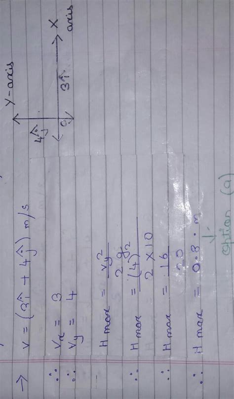 [Answered] a body is projected with a velocity v=3i^+4i^ m/s.the ...