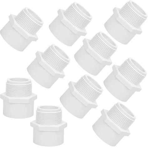 10Pack 1-1/2" PVC Male Adapter Pipe Fittings (Socket x Male Pipe Thread ...