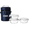 Buy Amazon Brand - Solimo Glass Lunch Box Set with Sliding Air Vents ...