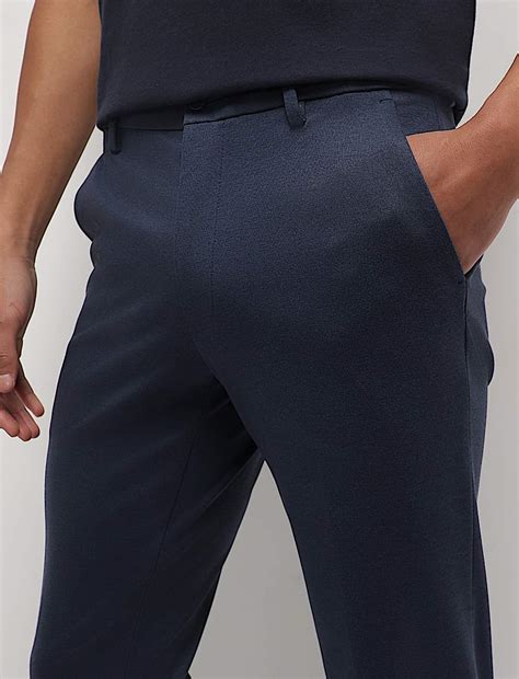Buy Slim Fit Flat Front Formal Trousers at Marks & Spencer