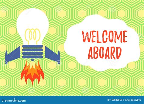 Handwriting Text Writing Welcome Aboard. Concept Meaning Expression of ...